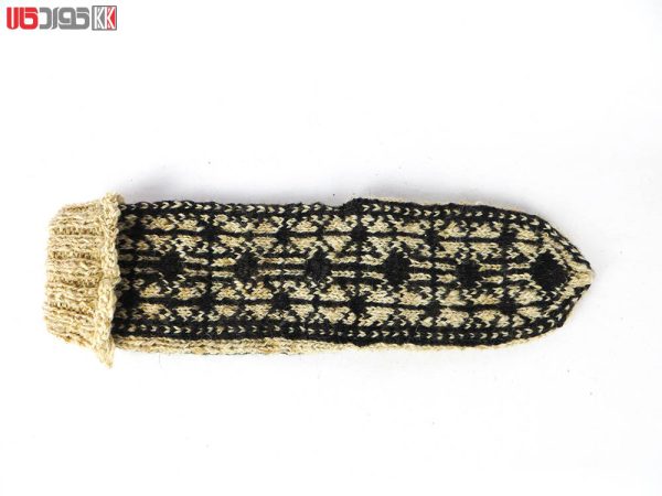 جوراب پشمی مردانه دستبافت سنتی کردستان کد 104