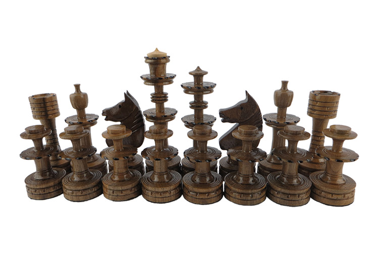 shatranj-ziviyeh مهره شطرنج چوبی کلاه دار طرح زیویه