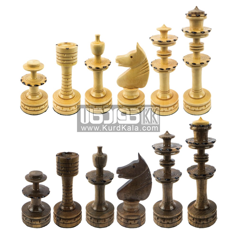 shatranj-ziviyeh مهره شطرنج چوبی کلاه دار طرح زیویه
