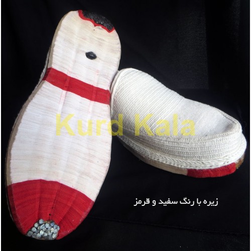 گیوه کلاش کردستان اصل زیره ضدآب برند شنیا رنگ سفید