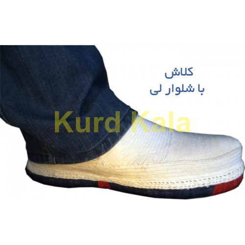 گیوه کلاش کردستان اصل زیره ضدآب برند شنیا رنگ سفید