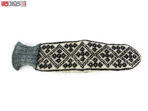 جوراب پشمی مردانه دستبافت سنتی کردستان طرح هندسی