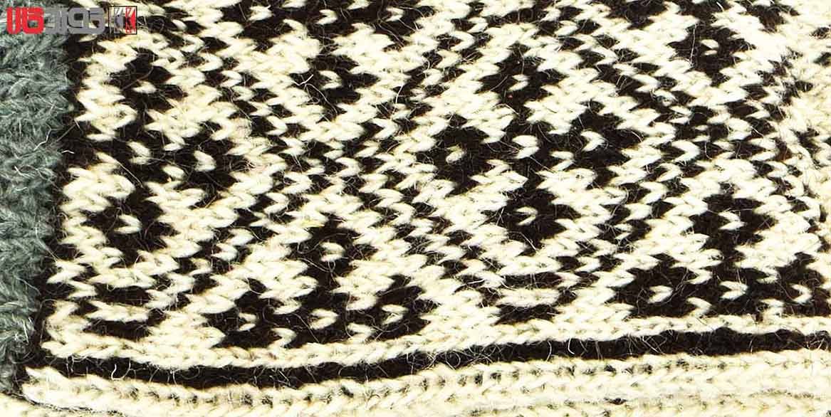 جوراب مردانه سنتی کردستان ساق بلند طرح هندسی رنگ قهوه ای - کرم جوراب مردانه سنتی کردستان ساق بلند طرح هندسی رنگ قهوه ای - کرم