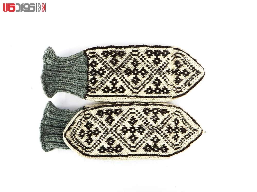 جوراب مردانه سنتی کردستان ساق بلند طرح هندسی رنگ قهوه ای - کرم جوراب مردانه سنتی کردستان ساق بلند طرح هندسی رنگ قهوه ای - کرم