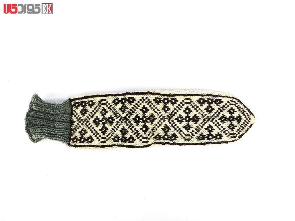 جوراب مردانه سنتی کردستان ساق بلند طرح هندسی رنگ قهوه ای - کرم جوراب مردانه سنتی کردستان ساق بلند طرح هندسی رنگ قهوه ای - کرم