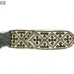 جوراب مردانه سنتی کردستان طرح هندسی رنگ قهوه ای - کرم
