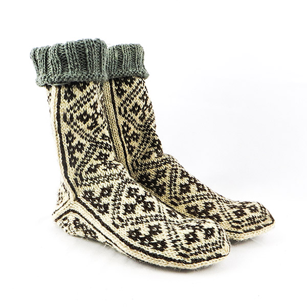 جوراب مردانه سنتی کردستان طرح هندسی رنگ قهوه ای - کرم جوراب مردانه سنتی کردستان طرح هندسی رنگ قهوه ای - کرم