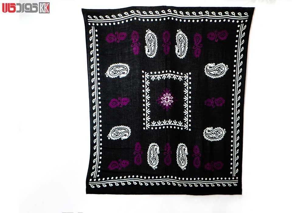 روسری سنتی کردستان طرح ترنج رنگ مشکی روسری سنتی کردستان طرح ترنج رنگ مشکی