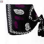 روسری سنتی کردستان نخی سایز 1.35 رنگ مشکی- بنفش