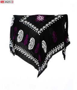 روسری سنتی کردستان طرح ترنج رنگ مشکی