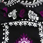 روسری سنتی کردستان نخی سایز 1.35 رنگ مشکی- بنفش