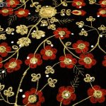 جلیقه زنانه سنتی کردستان طرح گلدوزی رنگ قرمز - طلایی