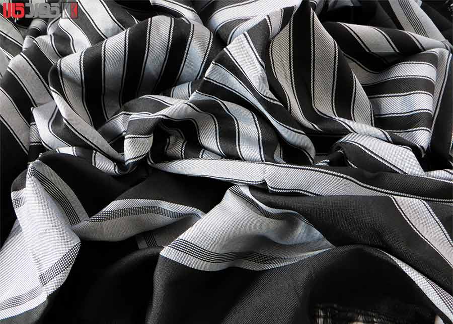 شال مردانه سنتی کردستان رنگ سفید - مشکی شال سنتی مردانه کردستان