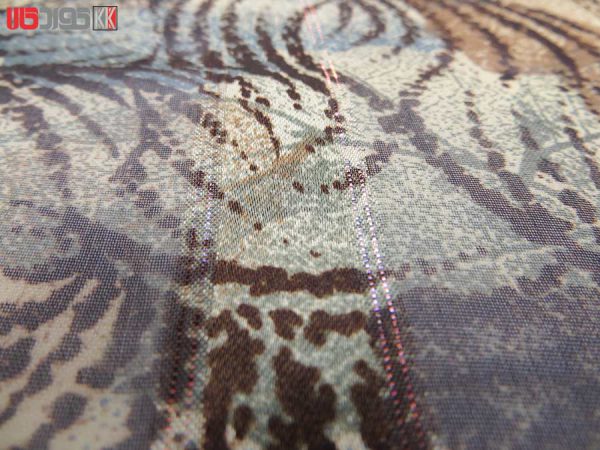 پارچه لباس زنانه حریر سیم دار قهوه ای 3.5 متری