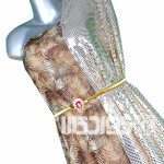 پارچه لباس زنانه حریر سیم دار قهوه ای 3.5 متری