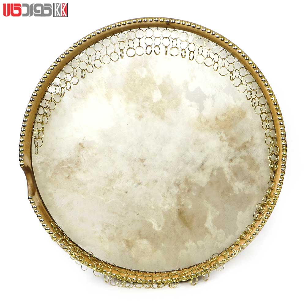 دف پوستی ابروبادی قهوه ای استاد حیدر محمدی طرح طوق ساده دف پوستی ابروبادی قهوه ای استاد حیدر محمدی طرح طوق ساده