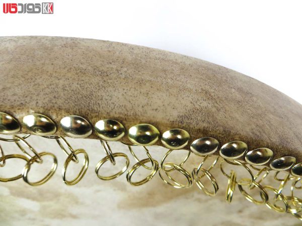 دف پوستی ابروبادی قهوه ای استاد حیدر محمدی طرح کمانه ساده