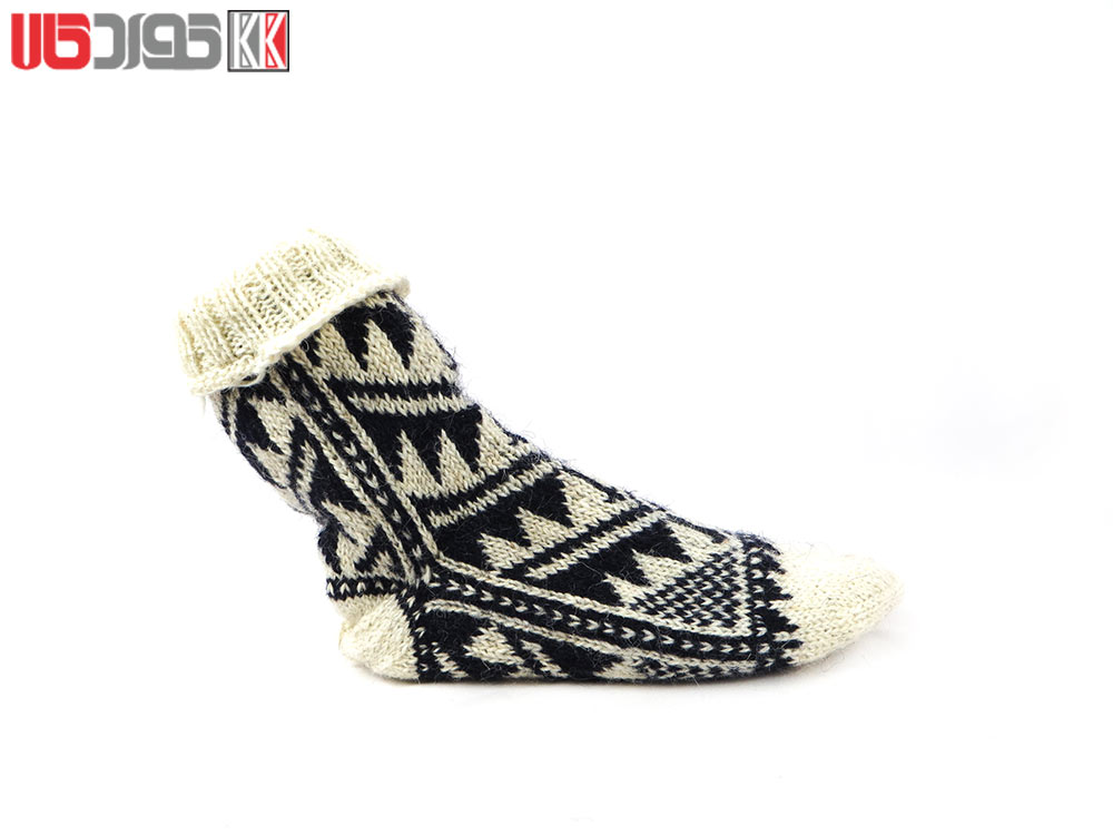 جوراب پشمی مردانه دستبافت سنتی کردستان کد 113 جوراب پشمی مردانه دستبافت سنتی کردستان کد 113