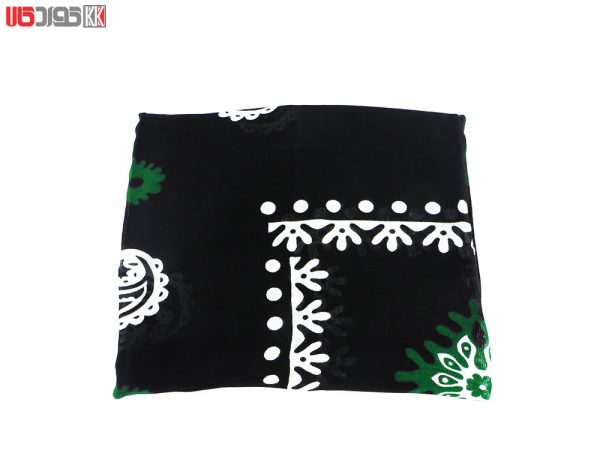 روسری سنتی کردستان نخی سایز 1.35 رنگ مشکی- سبز