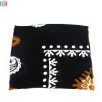 روسری سنتی کردستان نخی سایز 1.35 رنگ مشکی- نارنجی