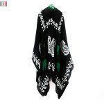 روسری سنتی کردستان نخی سایز 1.35 رنگ مشکی- سبز