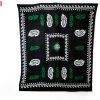 روسری سنتی کردستان طرح ترنج رنگ مشکی- سبز
