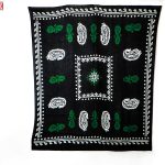 روسری سنتی کردستان نخی سایز 1.35 رنگ مشکی- سبز