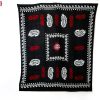 روسری سنتی کردستان طرح ترنج رنگ مشکی- قرمز