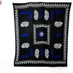 روسری سنتی کردستان نخی سایز 1.35 رنگ مشکی- آبی