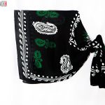 روسری سنتی کردستان نخی سایز 1.35 رنگ مشکی- سبز