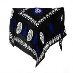 روسری سنتی کردستان نخی سایز 1.35 رنگ مشکی- آبی