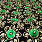 جلیقه زنانه سنتی کردستان طرح گلدوزی رنگ سبز- طلایی
