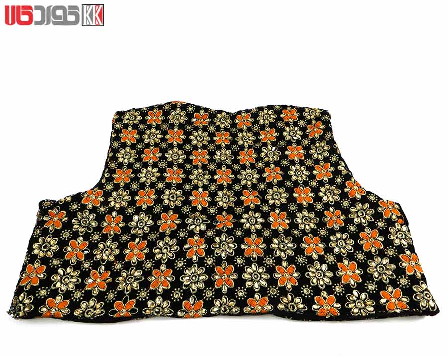 جلیقه زنانه سنتی کردستان طرح گلدوزی رنگ نارنجی- طلایی جلیقه زنانه سنتی کردستان طرح گلدوزی رنگ نارنجی- طلایی