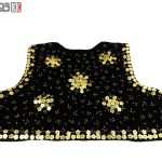 جلیقه زنانه سنتی کردستان طرح پولک دوزی طلایی