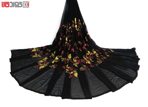 پارچه لباس زنانه حریر خاویار طرح گل 3.5 متری