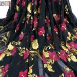 پارچه لباس زنانه حریر خاویار طرح گل 3.5 متری