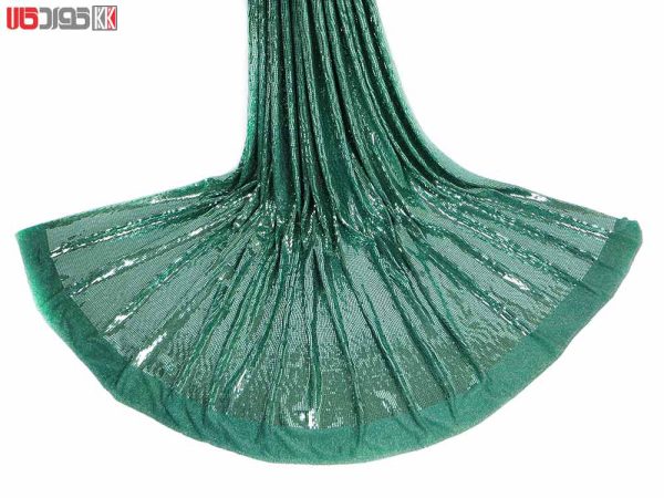پارچه لباس زنانه لمه آینه ای رنگ سبز 2 متری