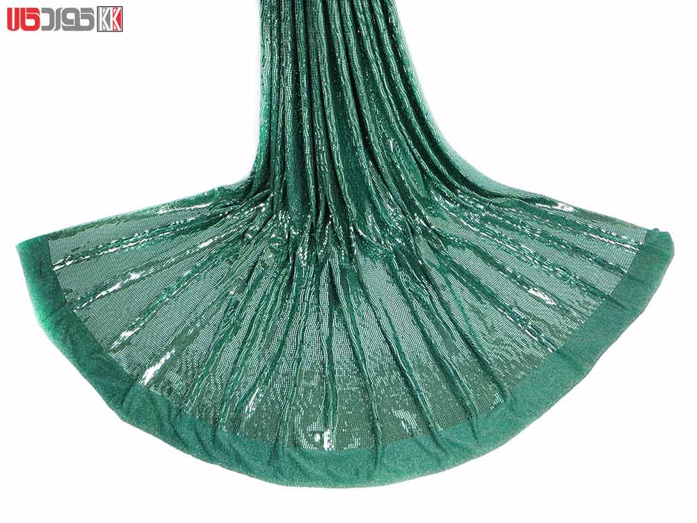 پارچه لباس زنانه لمه آینه ای رنگ سبز 2 متری