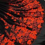 پارچه لباس کردی زنانه توری گل برجسته خامه دوزی و پولک دوزی کد A-103