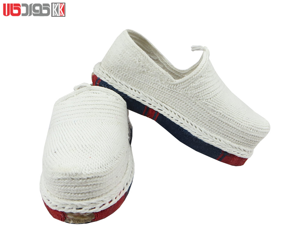 گیوه کلاش بچگانه کردستان طرح زریبار رنگ سفید