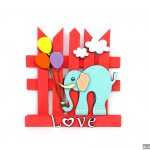 آویز جاکلیدی دیواری چوبی فانتزی کد 101