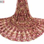 پارچه لباس زنانه حریر سیم دار سرخابی 3.5 متری