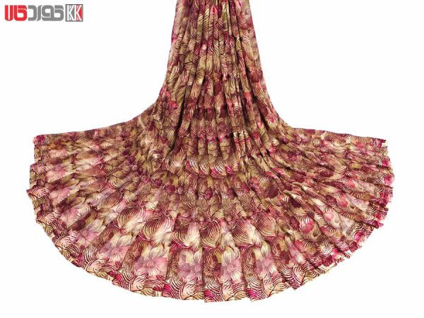 پارچه لباس زنانه حریر سیم دار سرخابی 3.5 متری