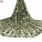 پارچه لباس زنانه حریر سیم دار سبز 3.5 متری