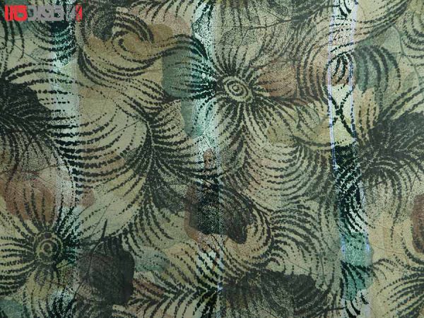 پارچه لباس زنانه حریر سیم دار سبز 3.5 متری