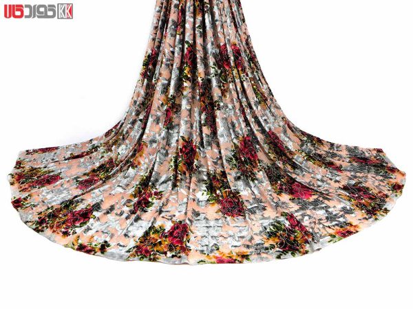 پارچه لباس زنانه مخمل کشی سنگ دار کالباسی 2.5 متری