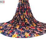 پارچه لباس زنانه مخمل سنگ دار رنگ آبی 2 متری