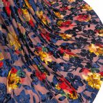 پارچه لباس زنانه مخمل سنگ دار رنگ آبی 2 متری