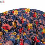 پارچه لباس زنانه مخمل سنگ دار رنگ آبی 2 متری