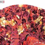 پارچه لباس زنانه مخمل سنگ دار رنگ قرمز 2 متری